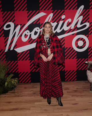 Olivia Palermo debuts in the iconic buffalo check from the Woolrich x Target collection