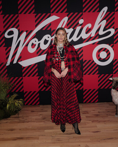 Olivia Palermo debuts in the iconic buffalo check from the Woolrich x Target collection