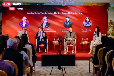 From left to right: Johannes Neubacher, Chief Content Officer, WWD China; Martin Barthel, Managing Director & Partner, Boston Consulting Group; Allan Bahroun, Founder & Research Director, Delect; Suzi de Givenchy, International Model