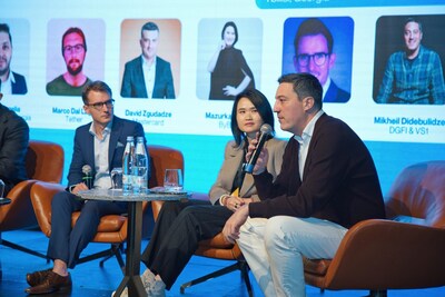 Center: Bybit's Mazurka Zeng at DGFI 2025 in Tbilisi Center: Bybit's Mazurka Zeng at DGFI 2025 in Tbilisi