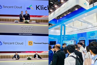 This year’s showcase unveiled Tencent Cloud’s latest solutions and services, while also featuring the signing of two strategic partnerships with Tawasal and Klickl, marking significant milestones in enhancing app integration and Web3 infrastructure development in the UAE. This year’s showcase unveiled Tencent Cloud’s latest solutions and services, while also featuring the signing of two strategic partnerships with Tawasal and Klickl, marking significant milestones in enhancing app integration and Web3 infrastructure development in the UAE.