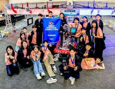 Students from YK Pao School Shanghai, who won this year’s global robotics competition.