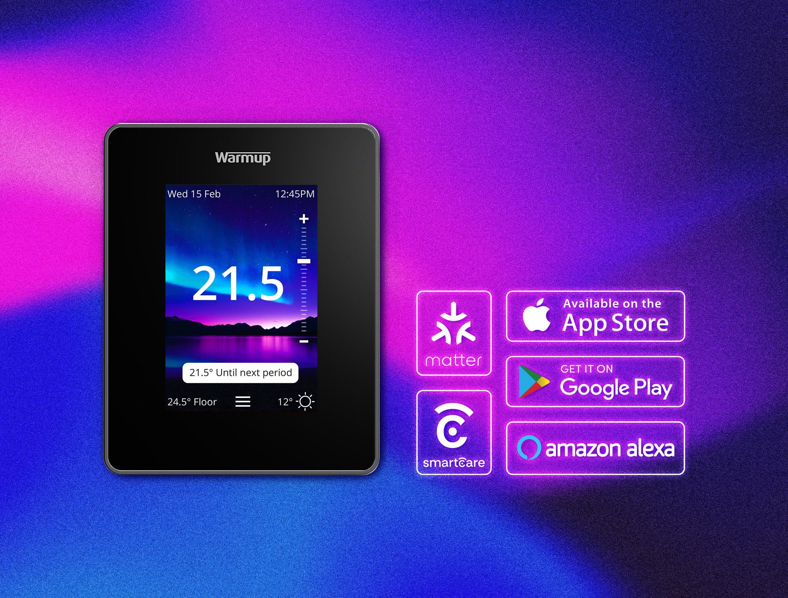 The 7iE Smart Matter WiFi Thermostat by Warmup