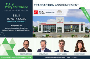 Northern Roads Auto Group Acquires Canada's Oldest Toyota Dealership, Bill's Toyota, with Guidance from Performance Brokerage Services