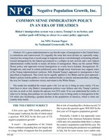 NPG Forum Paper - Common Sense Immigration Policy in an Era of Theatrics