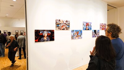 Guests explore “AI: Co-Create,” the inaugural exhibition at University of Bridgeport’s newly reopened Schelfhaudt Gallery. The show features works by local and regional artists who use artificial intelligence as a creative tool, highlighting the intersection of art and innovation.