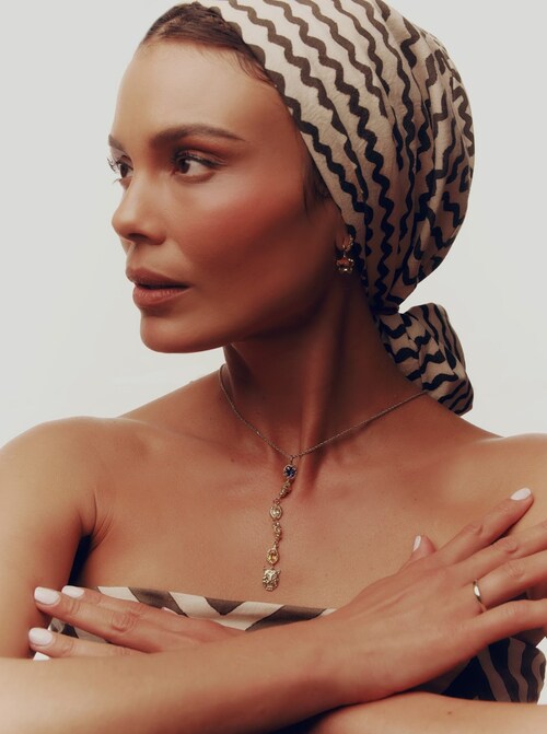 Actress and activist, Nathalie Kelley, modeling jewelry by Andrea Jose (Necklace); Brilliant Earth (Ring); Christina Malle Jewelry (Earrings); Dana Bronfman (Earrings) Actress and activist, Nathalie Kelley, modeling jewelry by Andrea Jose (Necklace); Brilliant Earth (Ring); Christina Malle Jewelry (Earrings); Dana Bronfman (Earrings)