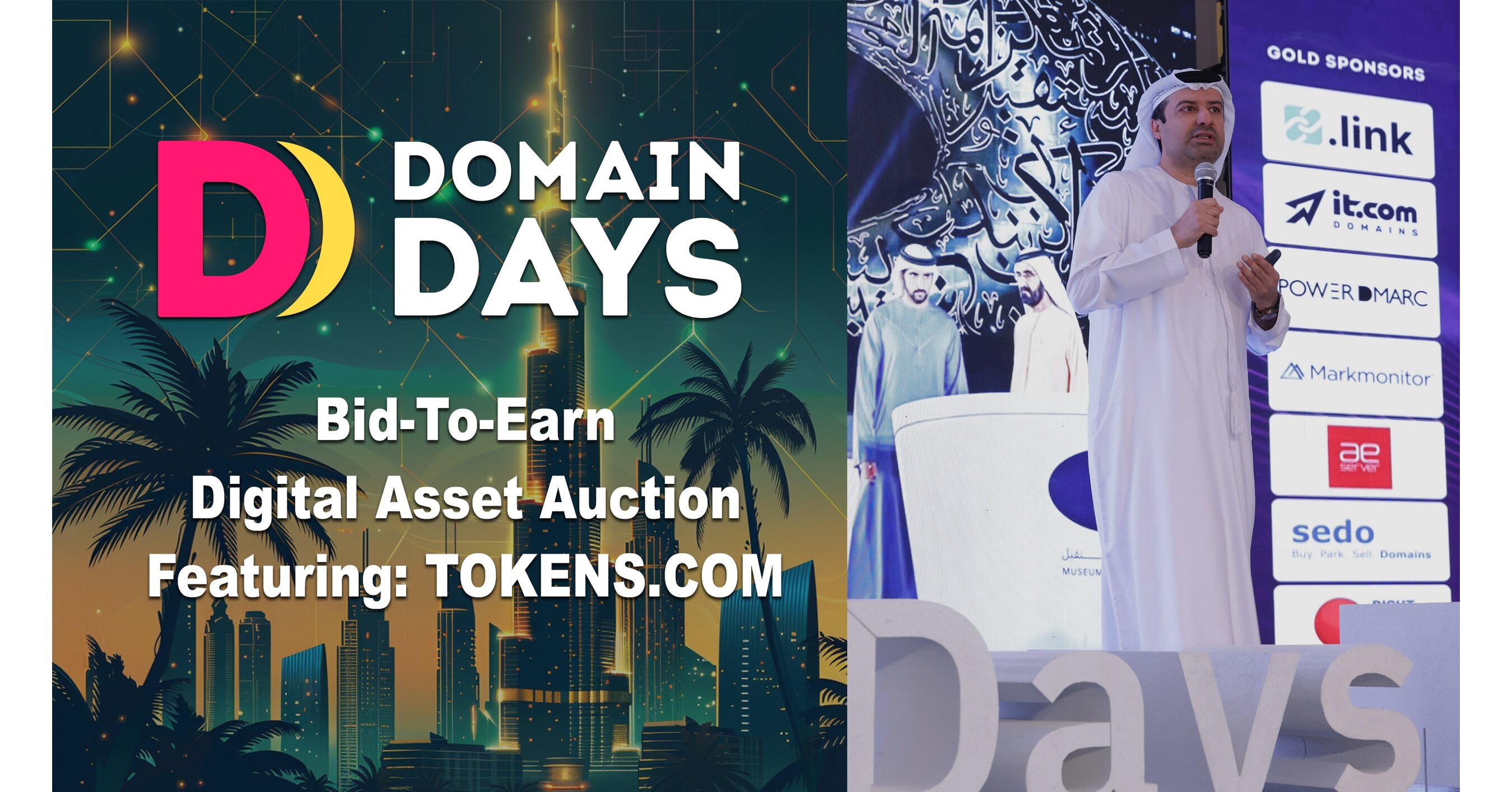 RightOfTheDot Brings "Bid-to-Earn" Domain Auction to Domain Days Dubai, Featuring Tokens.com and Top Web3 Digital Assets