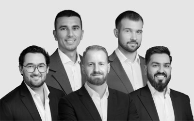 Image courtesy of Newmark. Back Row L to R: Azmi Abdelmajid, Artem Malikov; Front Row L to R: Elliot Nolan, Vit Dostalik, Puneet Phulwani. Image courtesy of Newmark. Back Row L to R: Azmi Abdelmajid, Artem Malikov; Front Row L to R: Elliot Nolan, Vit Dostalik, Puneet Phulwani.