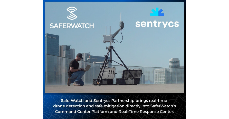 SaferWatch and Sentrycs Announce Partnership With Leading Counter-Drone Technology To Strengthen Law Enforcement Command and Response Capabilities
