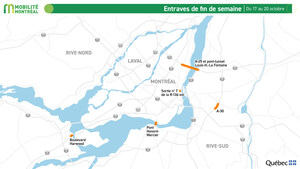 Planifier ses déplacements sur le réseau autoroutier : entraves majeures durant la fin de semaine du 17 au 20 octobre