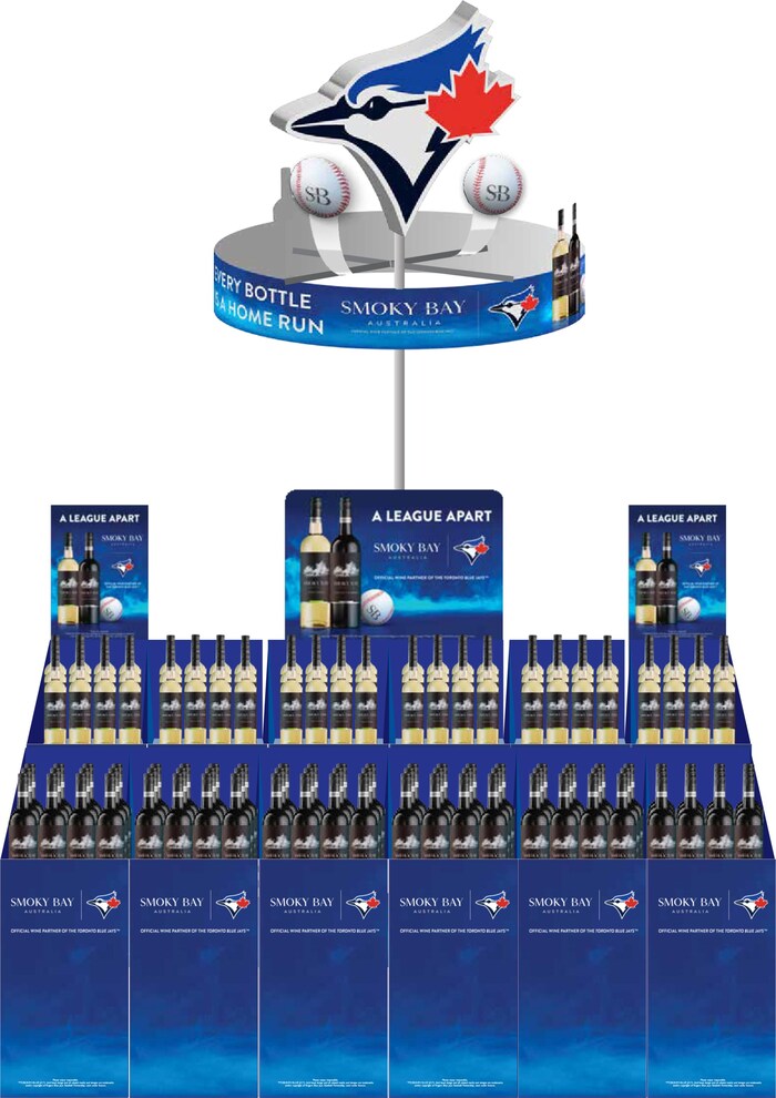 Smoky Bay Wines teams up with the Toronto Blue Jays&#8482; to deliver a winning display found in select stores. (CNW Group/Phil Marketing)