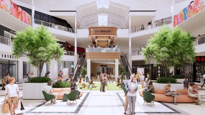 A rendering of the updated and refreshed center court at Bridgewater Commons, to be completed in 2026. A rendering of the updated and refreshed center court at Bridgewater Commons, to be completed in 2026.