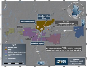 SOQUEM recoupe 2,66 % Zn, 0,42 % Cu, 0,11 g/t Au et 18,9 g/t Ag (4,75% ZnEq) sur 89,8 mètres confirmant l'extension sud-est de l'indice Détour-Selbaie du projet Wagosic