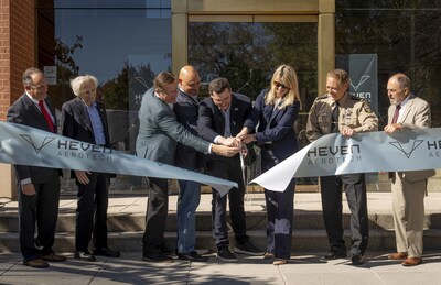 Left to right: Jan Niemiec, Managing Director, Google Public Sector; Andrew Lowinger, Chairman, DMC Capital; Warren Brown, Chief Marketing Officer, Heven AeroTech; Michael Buscher, President, U.S. Operations, Heven AeroTech; Bentzion Levinson, CEO & Founder, Heven AeroTech; Senator Russet Perry, VA-Loudoun County, Sheriff Mike Chapman, VA-Loudoun County; Bob Anderson, Commonwealth’s Attorney