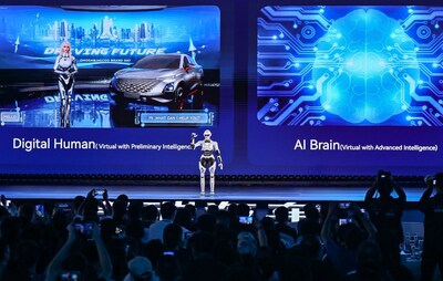 AiMOGA Robot “Mornine” on stage at the Innovation Conference