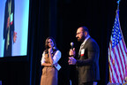Andrea Virgin, Chair & CEO of The Center and Dr. Marco Pistoia, SVP of Industry Relations at IonQ demonstrate the basic elements and applications of quantum technology at Quantum Beach 2025.