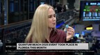 Mastronardi of the NYSE holding up her “qubit” on air during a segment highlighting Quantum Beach 2025