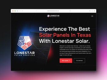 Beautiful mockup of the Lonestar Solar Services website, designed and developed by Nimbus Media