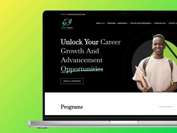 Beautiful mockup of the Agri-Tech eLearning Institute website, designed by Nimbus Media