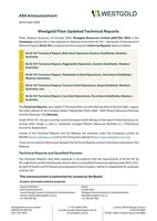 Westgold Files Updated Technical Reports (CNW Group/Westgold Resources Limited)