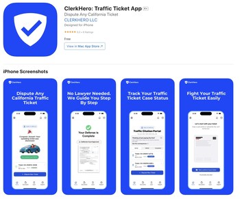 The ClerkHero iOS app helps drivers fight California traffic tickets in minutes — no lawyer required.