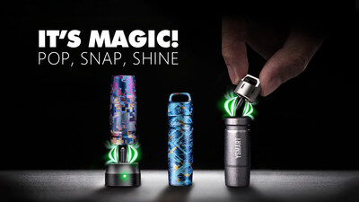 Super small. Super bright. Snaps off your keychain and charges wirelessly.