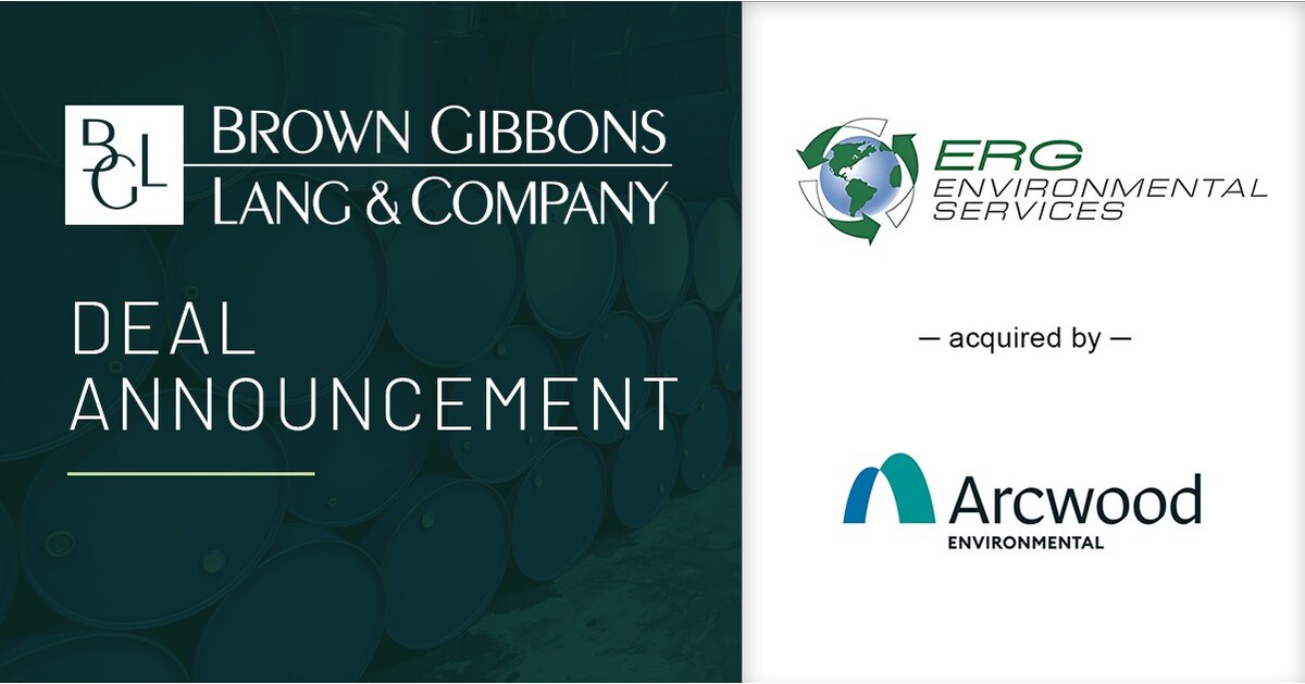 BGL Announces the Sale of ERG Environmental to Arcwood Environmental