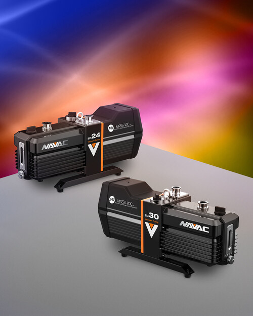 NAVAC EcoDrive Series Vacuum Pumps incorporate a diamond-like carbide coating on all internal parts for optimum corrosion resistance and come in six models with capacities from 2.5 CFM for the model ED4 up to 18 CFM for the model ED30.