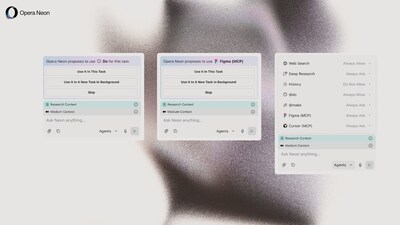 Illustration of Opera Neon agent selector