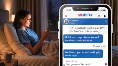 AllShifts for Facilities user gets live support in the early morning hours to schedule needed staff from home.