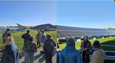PowerBank Corporation COO Andrew van Doorn leads the NYSERDA tour of the Manlius site. (CNW Group/PowerBank Corporation) PowerBank Corporation COO Andrew van Doorn leads the NYSERDA tour of the Manlius site. (CNW Group/PowerBank Corporation)
