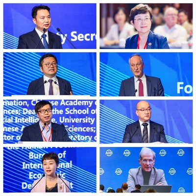 Mu Kerui, Party Secretary of Baoting Li and Miao Autonomous County, Hainan Province; Qiao Jie, Member of the Chinese Academy of Engineering and Executive Vice President of Peking University; Yuan Feng, Vice Dean and Professor at the College of Architecture and Urban Planning, Tongji University; Jonas Törnblom, Founding Chair of the Sweden–China Green-Tech Alliance and Co-Director of the China–Europe Innovation Center for Sustainable Development (CEIC); Xu Bo, Director of the Institute of Automation, Chinese Academy of Sciences, Dean of the School of Artificial Intelligence, University of Chinese Academy of Sciences; and Director of the Key Laboratory of Complex Systems Cognition and Decision; Peng Yiting, Chairman of Asia Allied Infrastructure Holdings Limited; Tang Hua, Director General of the Hainan Bureau of International Economic Development; and Erik Berglof, Chief Economist of the Asian Infrastructure Investment Bank (AIIB) Mu Kerui, Party Secretary of Baoting Li and Miao Autonomous County, Hainan Province; Qiao Jie, Member of the Chinese Academy of Engineering and Executive Vice President of Peking University; Yuan Feng, Vice Dean and Professor at the College of Architecture and Urban Planning, Tongji University; Jonas Törnblom, Founding Chair of the Sweden–China Green-Tech Alliance and Co-Director of the China–Europe Innovation Center for Sustainable Development (CEIC); Xu Bo, Director of the Institute of Automation, Chinese Academy of Sciences, Dean of the School of Artificial Intelligence, University of Chinese Academy of Sciences; and Director of the Key Laboratory of Complex Systems Cognition and Decision; Peng Yiting, Chairman of Asia Allied Infrastructure Holdings Limited; Tang Hua, Director General of the Hainan Bureau of International Economic Development; and Erik Berglof, Chief Economist of the Asian Infrastructure Investment Bank (AIIB)