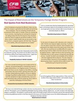 The Impact of Restrictions on the Temporary Foreign Worker Program: Real Quotes from Real Businesses (CNW Group/Canadian Federation of Independent Business)