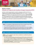 Mythes et réalités: Utilisation du Programme des travailleurs étrangers temporaires (PTET) (Groupe CNW/Fédération canadienne de l'entreprise indépendante)