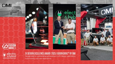 OMI wins the EV Design Excellence Award for its innovative hybrid Fusion Drive System. OMI wins the EV Design Excellence Award for its innovative hybrid Fusion Drive System.