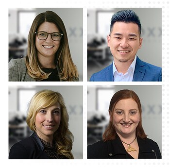 Clockwise from left: Katie Pollock, Michael Lai, Melanie Bean and Julie Poulin (CNW Group/BOXX Insurance) Clockwise from left: Katie Pollock, Michael Lai, Melanie Bean and Julie Poulin (CNW Group/BOXX Insurance)