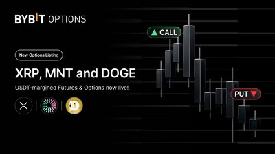 Bybit擴展衍生品陣容，推出XRP、MNT與DOGE期權合約 (PRNewsfoto/Bybit)