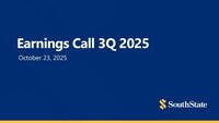 SouthState Bank Corporation Reports Third Quarter 2025 Results