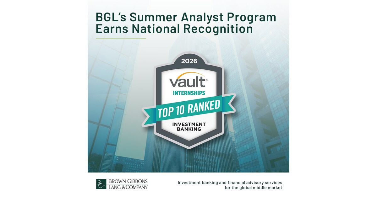 BGL’s Summer Analyst Program Named a Top 10 Investment Banking Internship by Vault BGL’s Summer Analyst Program Named a Top 10 Investment Banking Internship by Vault