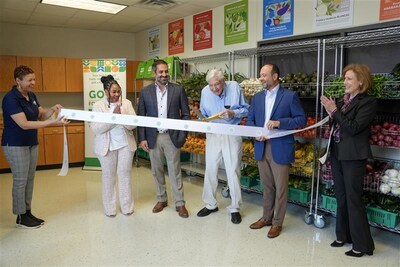 Ribbon cutting ceremony launching the Good For You Healthy Hub at Jack Lowe Sr. Elementary School.