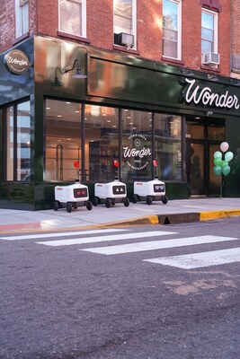 Avride robots in front of Wonder in Jersey City
