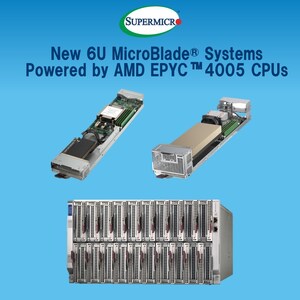 Supermicro Expands Its Portfolio of Cloud Service Provider Solutions with New 6U 20-Node MicroBlade® Powered by AMD's EPYC™ 4005 Series Processors