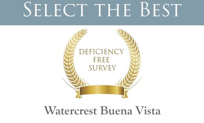 Watercrest Buena Vista Senior Living has earned a 100% deficiency free survey, a distinct accomplishment for senior living communities that meet or exceed all state and federal regulations for quality and safety. Watercrest Spanish Springs is located in The Villages of Central Florida.