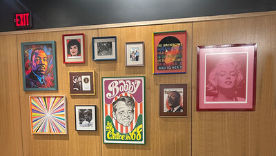 Iconic cultural and political images from 1960s, including MLK, the Kennedys, and Marilyn Monroe.