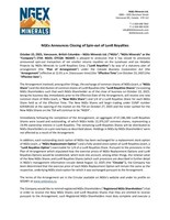 NGEx Announces Closing of Spin-out of LunR Royalties (CNW Group/NGEx Minerals Ltd.)