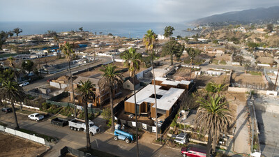Aerial view of Cover's newly built home in the Pacific Palisades.