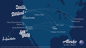 Alaska Airlines strengthens commitment to San Diego, Portland and Hawai'i with 13 new routes, and adds more flight frequencies across our network