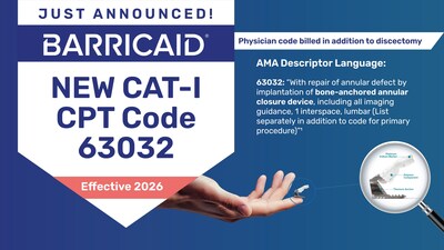 Intrinsic Therapeutics Announces that AMA Released CPT 2026 Code Set with New CPT Code 63032 Describing Bone-Anchored Annular Closure, Effective January 1, 2026 Intrinsic Therapeutics Announces that AMA Released CPT 2026 Code Set with New CPT Code 63032 Describing Bone-Anchored Annular Closure, Effective January 1, 2026
