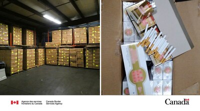 L'ASFC saisit plus de 2,2 millions de dollars en cigarettes de contrebande